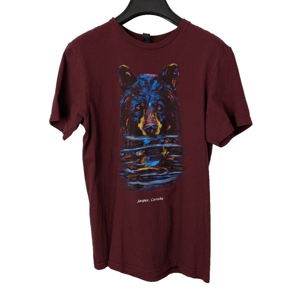 Jasper Canada Artistic Black Bear Graphic Souvenir T-Shirt - Small